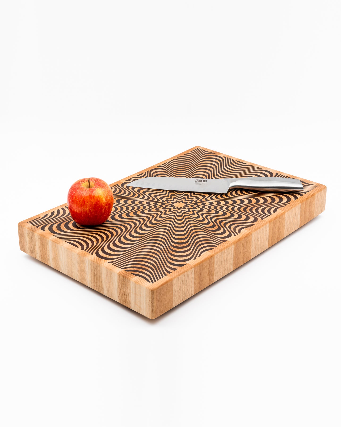 End Grain Cutting Board with Optical Illusion pattern inlay