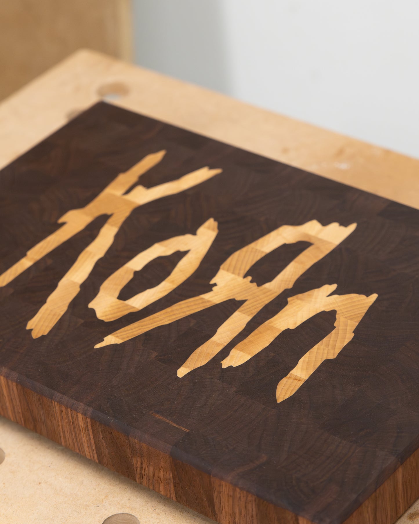 End Grain Cutting Board with KoRn inlay